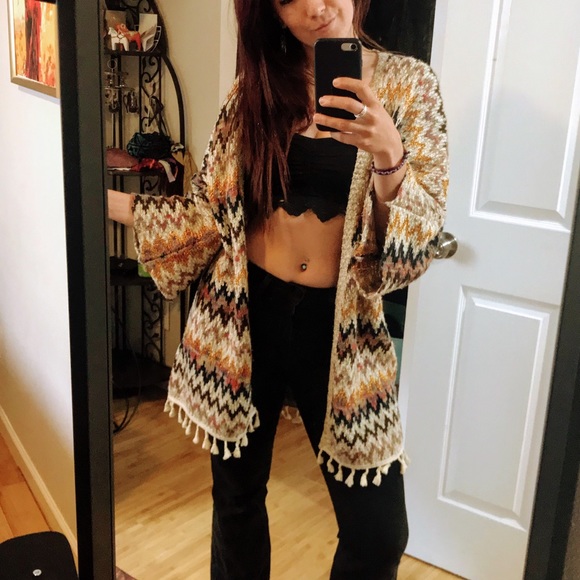 S/M - Mystree Open Chevron Cardigan - Picture 5 of 5